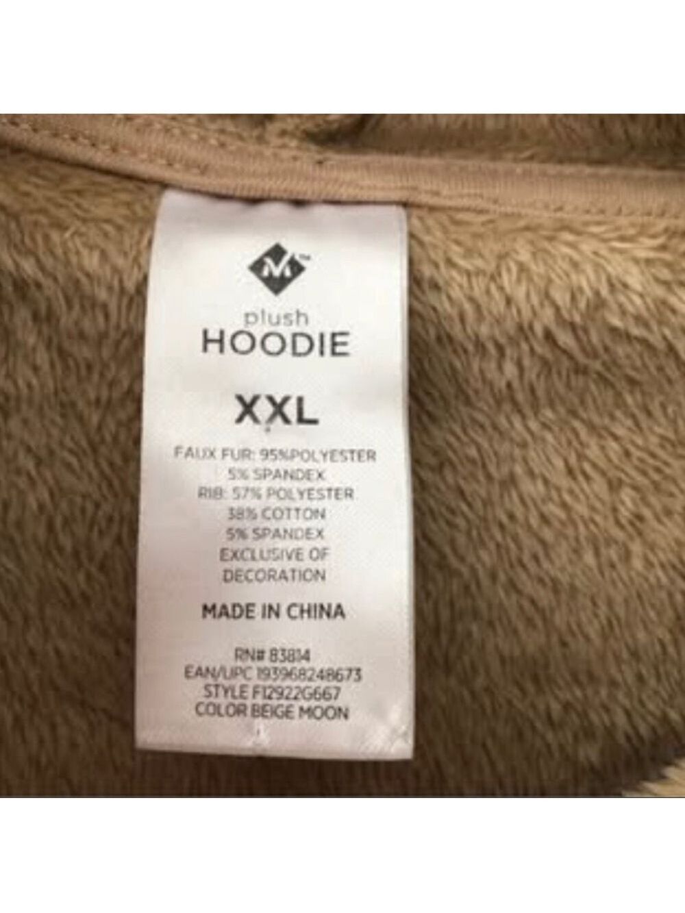 New No Tags Plush Velour Hooded Pullover Soft Warm Cozy Chic XXL - Picture 4 of 6